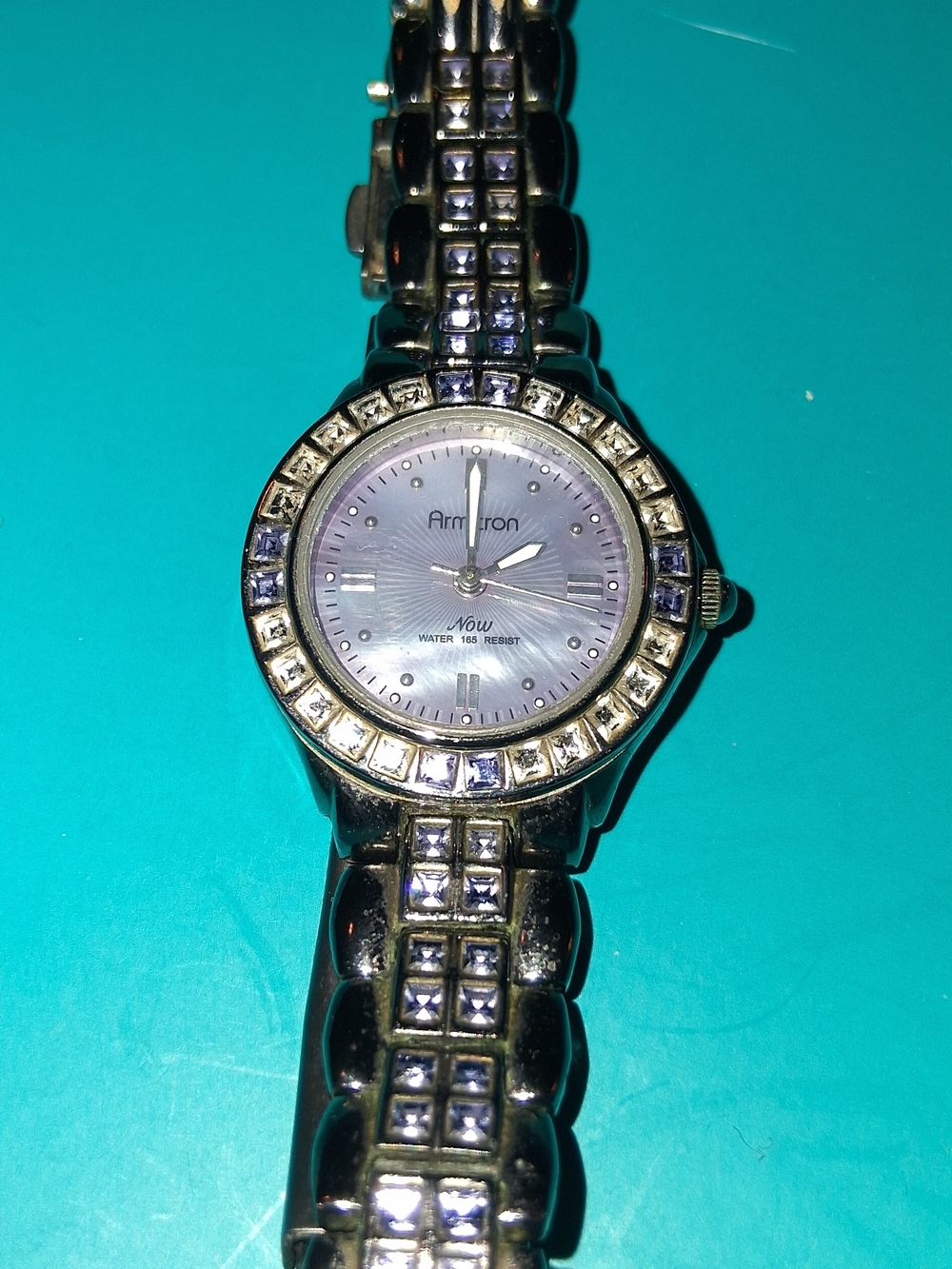 Armitron NOW Women's Crystal Accent Watch Purple Dial Silver Tone